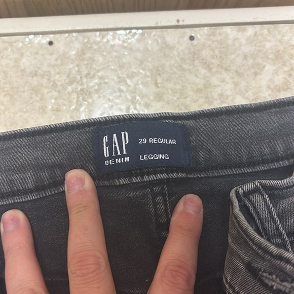 GAP Black/Gray High Rise Jeans leggings - Picture 2 of 6